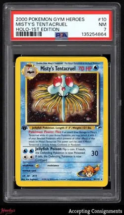 2000 Pokemon Gym Heroes 1st Edition #10 Misty's Tentacruel HOLO PSA 7 NM - Image 1