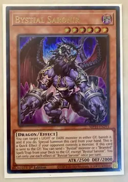 YuGiOh! - Bystial Saronir MP25-EN293 Ultra Rare 1st Edition Near Mint - Image 1