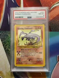 VINTAGE 2002 POKEMON NEO DESTINY #107 SHINING CHARIZARD PSA 8 FIRE HOLY GRAIL - Image 1