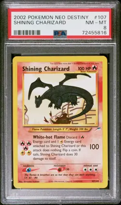 Shining Charizard 107 2002 Pokemon Neo Destiny PSA 8 - Image 1