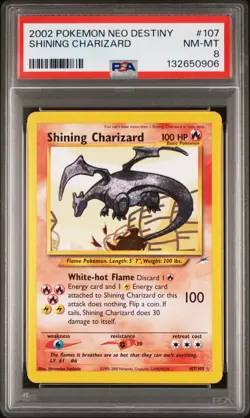 2002 POKEMON NEO DESTINY #107 SHINING CHARIZARD PSA 8 - Image 1
