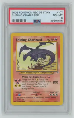 2002 Pokemon Neo Destiny PSA 8 Shining Charizard #107 PSA 8 - Image 1