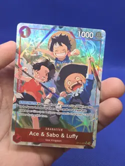 One Piece Carrying On His Will Ace & Sabo & Luffy OP13-007 Alternate Alt Art NM - Image 2