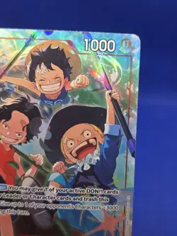 One Piece Carrying On His Will Ace & Sabo & Luffy OP13-007 Alternate Alt Art NM - Image 4
