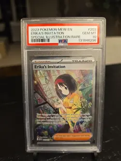 2023 POKEMON MEW EN-151 SPECIAL ILLUSTRATION RARE #203 ERIKA'S INVITATION PSA 10 - Image 1