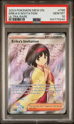 PSA 10 Erika's Invitation 196/165 MEW EN-151 Ultra Rare Pokemon Card - Image 1