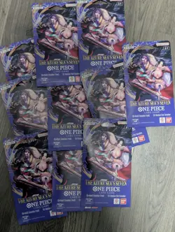 One Piece TCG The Azure Sea’s Seven Op-14 Sleeved Booster Pack Lot of 10 New - Image 1