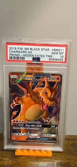 PSA 10 GEM MINT Charizard GX SM211 Promo Hidden Fates Tin Pokemon Graded Card - Image 1