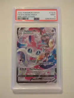 Pokemon TCG Sylveon VMAX TG15/TG30 Sword & Shield Brilliant Stars PSA 9 - Image 1