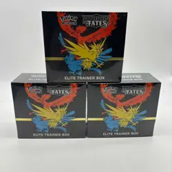 Lot (3) Pokemon TCG Sun & Moon Hidden Fates Elite Trainer Box ETB Sealed - Image 1