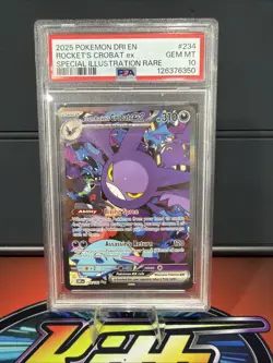 2025 POKEMON DRI EN-DESTINED RIVALS #234 TEAM ROCKET'S CROBAT EX PSA 10 - Image 1