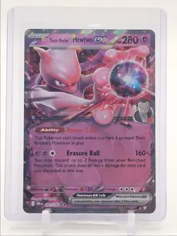 TEAM ROCKET'S MEWTWO EX 2025 POKEMON DESTINED RIVALS DOUBLE RARE Q4856 - Image 1