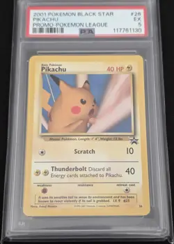 2001 Pokemon WotC Black Star Promo Pikachu #26 PSA 5 EX Vintage - Image 3