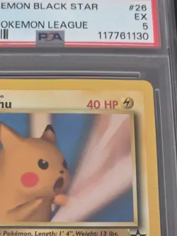 2001 Pokemon WotC Black Star Promo Pikachu #26 PSA 5 EX Vintage - Image 4