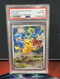 PSA 10 Pikachu Black Star Promo #27 2023 Pokemon Paldea Evolved - Image 1