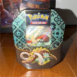 Pokemon Scarlet & Violet Paldean Fates Great Tusk ex Tin - Image 1