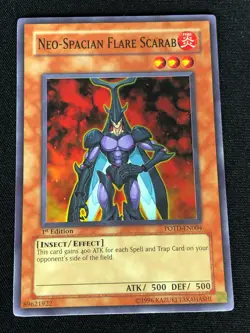 YUGIOH NEO SPACIAN FLARE SCARAB POTD-EN004 1ST SUPER (NM) - Image 1