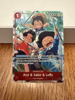 One Piece CCG Ace & Sabo & Luffy OP13-007 SR Pack Fresh Alt Art - Image 1