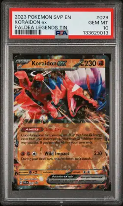 2023 POKEMON SVP EN-SV BLACK STAR PROMO PALDEA LEGENDS TIN KORAIDON EX PSA 10 - Image 1
