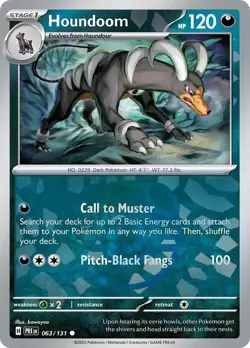 Houndoom (Master Ball Pattern) 063/131 SV: Prismatic Evolutions Pokemon Card TCG - Image 1