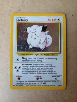 Pokemon TCG Clefairy 5/102 Holo Base Set Unlimited LP Condition - Image 1