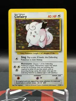 1999 Pokemon Clefairy 5/102 Holo Rare Unlimited LP - Image 1