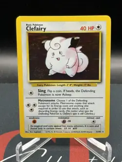 1999 Pokemon Clefairy 5/102 Holo Rare Unlimited LP - Image 2
