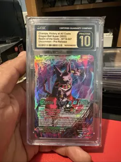 Dragon Ball Super Card, Pre-release Champa Victory at All Costs, CGC Pristine 10 - Image 1