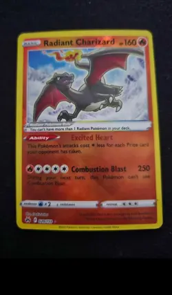 Pokemon TCG Radiant Charizard 020/159 Crown Zenith Reverse Holo Card - Image 1
