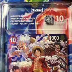 One Piece Day Dallas 2025 Monkey D. Luffy ST10-006 Promo Card TAG 10 Gem Mint - Image 2