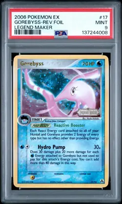 137244008 Gorebyss 2006 Pokemon EX Legend Maker #17 Reverse Holo PSA 9 - Image 1