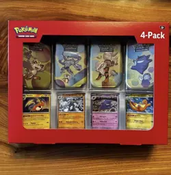 POKEMON TCG SCARLET & VIOLET 151 4 PACK MINI TINS FACTORY SEALED SAMS CLUB BOX B - Image 1