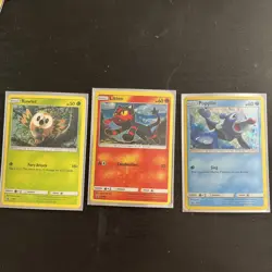 Pokemon TCG Rowlet, Litten, Popplio Black Star Promo Holos [SM01, SM02, SM03] - Image 1
