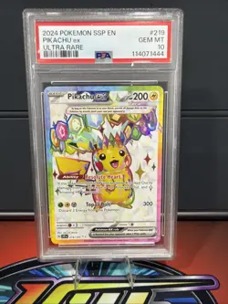 Pikachu EX 219/191 Ultra Rare Ssp En Surging Sparks Pokemon PSA 10 - Image 1