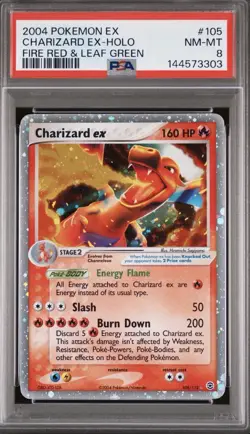 PSA 8 *NEW CERT* Pokemon Charizard EX Fire Red & Leaf Green Holo Ultra Rare #105 - Image 1
