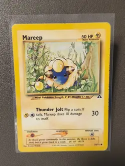 Mareep 58/75 Common Pokemon Neo Discovery Unlimited WOTC MP 2001 - Image 1