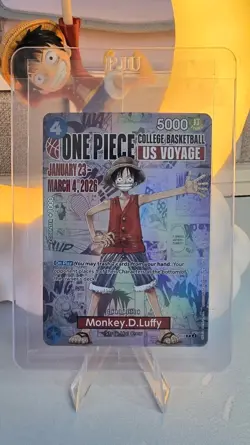 Monkey.D.Luffy College Basketball Promo P-055 One Piece Promo- Sealed- In Hand - Image 1