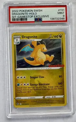 2022 POKEMON SWSH SILVER TEMPEST GAMESTOP EXCLUSIVE #131/195 DRAGONITE PSA 9 - Image 1