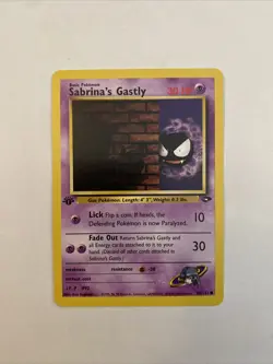 Pokemon Sabrina’s Gastly 1st Edition 96/132 Gym Challenge NM/LP - Image 1
