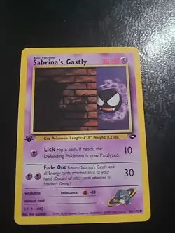 Sabrina's Gastly 96/132 1st Edition Gym Challenge Pokemon WOTC Vintage NM/LP - Image 1
