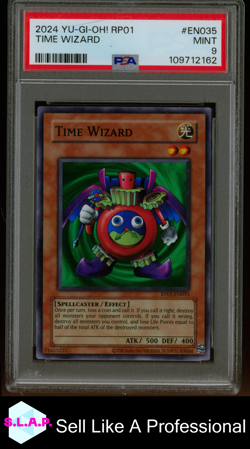 TIME WIZARD YU-GI-OH! RP01-RETRO PACK 2024 EN035 PSA 9 - Image 1