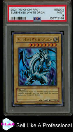 BLUE-EYES WHITE DRGN YU-GI-OH! RP01-RETRO PACK 2024 EN001 PSA 9 - Image 1