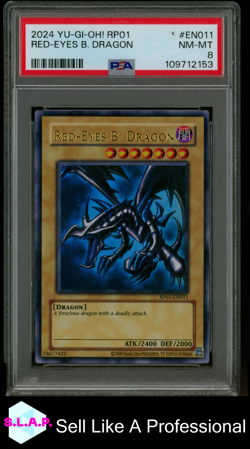 RED-EYES B. DRAGON YU-GI-OH! RP01-RETRO PACK 2024 EN011 PSA 8 - Image 1