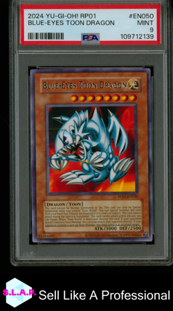 BLUE-EYES TOON DRAGON YU-GI-OH! RP01-RETRO PACK 2024 EN050 PSA 9 - Image 1