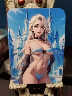 Lot Of 3 Elsa Frozen Disney Racing,Ice Castle Southern Customs Waifu Card - Image 4