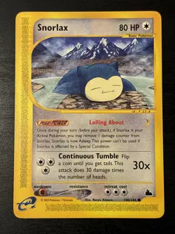 Snorlax 100/144 Skyridge Non-Holo Vintage Pokemon Card 2003 E Series Nm - Image 1