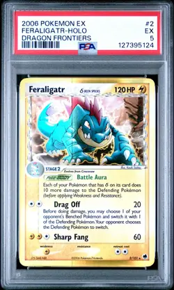 2006 POKEMON EX DRAGON FRONTIERS #2 FERALIGATR-HOLO PSA 5 - Image 1