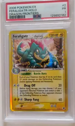 2006 Pokemon EX Feraligatr-Holo Dragon Frontiers #2 PSA 1 - Image 1