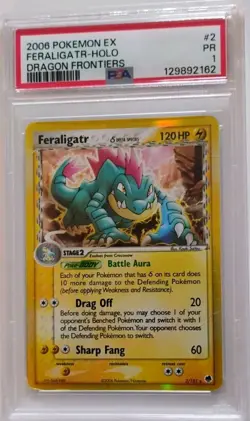 2006 Pokemon EX Feraligatr-Holo Dragon Frontiers #2 PSA 1 - Image 2