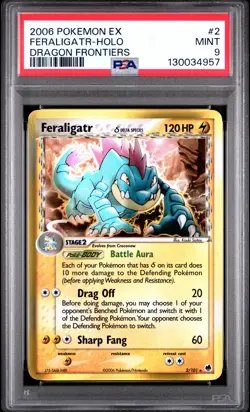 2006 POKEMON EX DRAGON FRONTIERS #2 FERALIGATR-HOLO PSA 9 - Image 1
